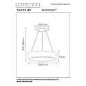 Lucide pendant luminaire TALOWE LED round IP20, black dimmable