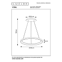 Lucide pendant luminaire VIDAL LED round IP20, gold matt, brass, opal dimmable