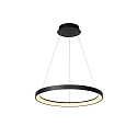 pendant luminaire VIDAL LED round IP20, opal, black dimmable