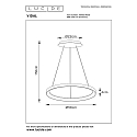 Lucide pendant luminaire VIDAL LED round IP20, opal, black dimmable