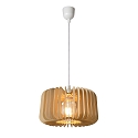 pendant luminaire ETTA round E27 IP20, wood, white