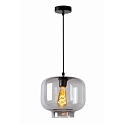 pendant luminaire MEDINE round E27 IP20, smoky colour, black
