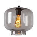 Lucide pendant luminaire MEDINE round E27 IP20, smoky colour, black