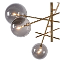 pendant luminaire ALARA G4 IP20, gold, grey, smoky colour 