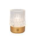 LED-Akku-Tischleuchte LILY, IP20, � 8cm, 3W 2700K 80lm, 3-stufiger Touch-Dimmer + USB-C Kabel, Acrylglas, Gold matt / Messing