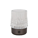 Lucide LED-Akku-Tischleuchte LILY, IP20, � 8cm, 3W 2700K 80lm, 3-stufiger Touch-Dimmer + USB-C Kabel, Acrylglas, Schwarzchrom matt