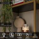 Lucide LED-Akku-Tischleuchte LILY, IP20, � 8cm, 3W 2700K 80lm, 3-stufiger Touch-Dimmer + USB-C Kabel, Acrylglas, Kupfer matt