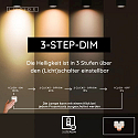 Lucide LED-Akku-Tischleuchte LILY, IP20, � 8cm, 3W 2700K 80lm, 3-stufiger Touch-Dimmer + USB-C Kabel, Acrylglas, Kupfer matt