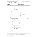 Lucide table lamp RAMZI round E14 IP20, brown 