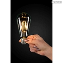 Lucide LED Filament Edisonlampe ST64 Klasse: B, � 6,4 cm, E27, 1x7W, 2700K, dimmbar, transparent