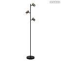 floor lamp UPTON 3 flames, swivelling, rotatable GU10 IP20, grey, black 