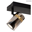 Lucide ceiling luminaire UPTON 2 flames, swivelling, rotatable GU10 IP20, grey, black 