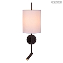 Lucide Wandleuchte MAGIC m. Lesearm � 18 cm 1x E27 IP20 Stoff/beige + USB-Anschluss
