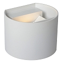 Lucide wall luminaire AXI LED up / down, half round, adjustable, switchable IP54, white matt 