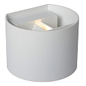 Lucide wall luminaire AXI LED up / down, half round, adjustable, switchable IP54, white matt 