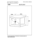Lucide ceiling luminaire THOR square E27 IP20, grey