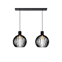 pendant luminaire MIKAELA 2 flames, square E27 IP20, black
