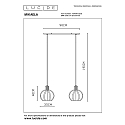 Lucide pendant luminaire MIKAELA 2 flames, square E27 IP20, black