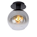 ceiling luminaire MARIUS round E27 IP20, smoky colour, black