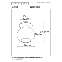 Lucide ceiling luminaire MARIUS round E27 IP20, smoky colour, black