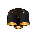 ceiling luminaire FUDRAL 3 flames, round E27 IP20, gold matt, brass, black