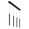pendant luminaire LORENZ LED 4 flames IP20, black dimmable