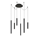pendant luminaire LORENZ LED 6 flames IP20, black dimmable