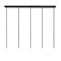 Lucide pendant luminaire ORLANDO 5 flames, square E27 IP20, smoky colour, black