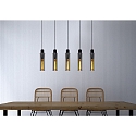 Lucide pendant luminaire ORLANDO 5 flames, square E27 IP20, smoky colour, black