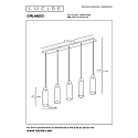 Lucide pendant luminaire ORLANDO 5 flames, square E27 IP20, smoky colour, black