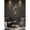Lucide pendant luminaire ORLANDO 3 flames, cylindrical E27 IP20, smoky colour, black