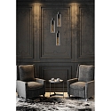 Lucide pendant luminaire ORLANDO 3 flames, cylindrical E27 IP20, smoky colour, black