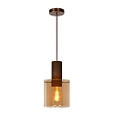 pendant luminaire TOLEDO cylindrical E27 IP20, amber, copper