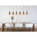 Lucide pendant luminaire TOLEDO 3 flames, square, cylindrical E27 IP20, amber, copper