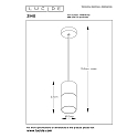 Lucide pendant luminaire ZINO cylindrical E27 IP20, smoky colour, black