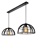 Lucide pendant luminaire DIKRA 2 flames, square E27 IP20, black