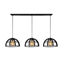pendant luminaire DIKRA 3 flames, round E27 IP20, black