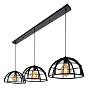 Lucide pendant luminaire DIKRA 3 flames, round E27 IP20, black
