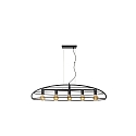 pendant luminaire DIKRA 5 flames, oval E27 IP20, black