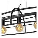 Lucide pendant luminaire DIKRA 5 flames, oval E27 IP20, black
