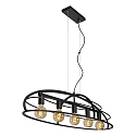 Lucide pendant luminaire DIKRA 5 flames, oval E27 IP20, black