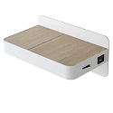 Lucide LED Wandleuchte ATKIN, 1x6W, 3000K, Mit USB-Ladepunkt, wei�