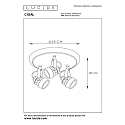 Lucide spot CIGAL LED 3 flames, round GU10 IP20, copper 