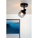 Lucide spot BJORN round E14 IP20, smoky colour, black