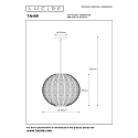Lucide pendant luminaire TAHAR round E27 IP20, black