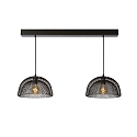 pendant luminaire MESH 2 flames, round E27 IP20, black 