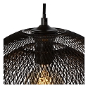 Lucide pendant luminaire MESH 2 flames, round E27 IP20, black 