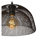 Lucide pendant luminaire MESH 2 flames, round E27 IP20, black 