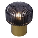 table lamp JANY round E14 IP20, gold matt, brass, smoky colour 