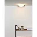 Lucide ceiling luminaire DIMY LED round IP21, wood, opal dimmable